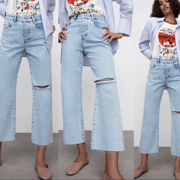 Zara Denim - Zara Ripped Straight Leg HR Jean 6